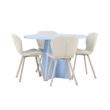 Bootcut Table - Baby Blue se 4 židličkami Lilja - Béžová