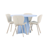 Bootcut Table - Baby Blue se 4 židličkami Lilja - Béžová