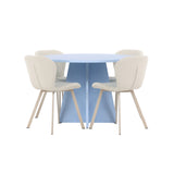Bootcut Table - Baby Blue se 4 židličkami Lilja - Béžová