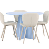 Bootcut Table - Baby Blue se 4 židličkami Lilja - Béžová