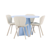 Bootcut Table - Baby Blue se 4 židličkami Lilja - Béžová