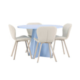 Bootcut Table - Baby Blue se 4 židličkami Lilja - Béžová