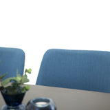 Piazza Matbord - Ek-look / svart - 180*90*75 +Plaza - Jídelní židle - Modrá / Dub _6