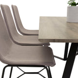 Marina Matbord - Svart / Grå Ek - 180*90*H75+X-Matstol - Svart / Mellangrå_6