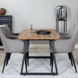 Jídelní stůl Inca - 160/200*85*H75 - Dub / Černá +Komfortní židle Polar šedá - Černé nohy _4