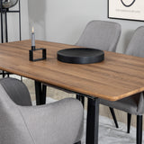 Jídelní stůl Inca - 160/200*85*H75 - Dub / Černá +Komfortní židle Polar šedá - Černé nohy _4