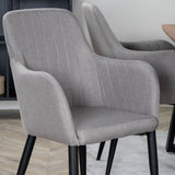 Jídelní stůl Inca - 160/200*85*H75 - Dub / Černá +Komfortní židle Polar šedá - Černé nohy _4