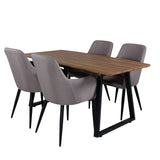 Jídelní stůl Inca - 160/200*85*H75 - Dub / Černá +Komfortní židle Polar šedá - Černé nohy _4