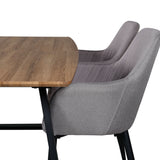 Jídelní stůl Inca - 160/200*85*H75 - Dub / Černá +Komfortní židle Polar šedá - Černé nohy _4