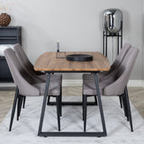 Jídelní stůl Inca - 160/200*85*H75 - Dub / Černá +Leone 2.0 Polar Grey - ČERNÉ nohy _4