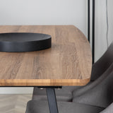 Jídelní stůl Inca - 160/200*85*H75 - Dub / Černá +Leone 2.0 Polar Grey - ČERNÉ nohy _4