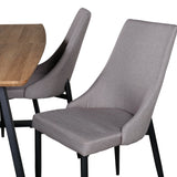 Jídelní stůl Inca - 160/200*85*H75 - Dub / Černá +Leone 2.0 Polar Grey - ČERNÉ nohy _4