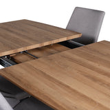 Jídelní stůl Inca - 160/200*85*H75 - Dub / Černá +Leone 2.0 Polar Grey - ČERNÉ nohy _4