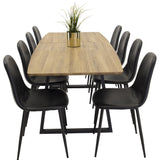 Inca Matbord - Svart / Oljad Ek - 160/200*85*H75+Polar Matstol - Svart / Svart P