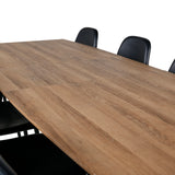 Inca Matbord - Svart / Oljad Ek - 160/200*85*H75+Polar Matstol - Svart / Svart P