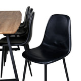 Inca Matbord - Svart / Oljad Ek - 160/200*85*H75+Polar Matstol - Svart / Svart P