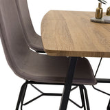 Inca Matbord - Svart / Oljad Ek - 160/200*85*H75+X-Matstol - Svart / Mellangrå_4