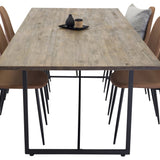 Padang Matbord - Svart / mörk Teak - 250*100*H76 - Jídelní židle Polar - Hnědá / Černá 6