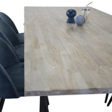 Jepara Matbord - Grå - 250*100*H76+Velvet Matstol - Svart / Blå Sammet_6