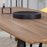 Inca Matbord - Svart / Oljad Ek - 160/200*85*H75+Velvet Matstol - Svart / Gul Sa