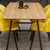 Inca Matbord - Svart / Oljad Ek - 160/200*85*H75+Velvet Matstol - Svart / Gul Sa
