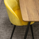 Inca Matbord - Svart / Oljad Ek - 160/200*85*H75+Velvet Matstol - Svart / Gul Sa