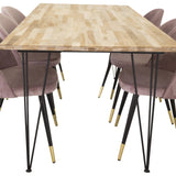 Bali Matbord - Svart / Naturträ - 200*90*H75+Velvet Brass Dusty Pink_6