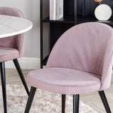 Estelle runt Matbord - Svart / Vit marmor - ø106*H75+Velvet matstol - Manchester