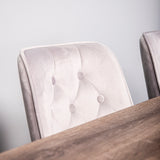 Marina Matbord - Svart / Grå Ek - 180*90*H75+Velvet Deluxe jídelní židle - černá