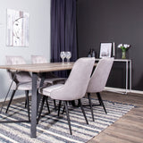 Marina Matbord - Svart / Grå Ek - 180*90*H75+Velvet Deluxe jídelní židle - černá