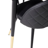 Dipp jídelní stůl - 180*90cm - Černá dýha / černé nohy s mosazným dippem + Velvet di