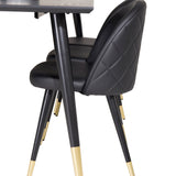 Dipp jídelní stůl - 180*90cm - Černá dýha / černé nohy s mosazným dippem + Velvet di