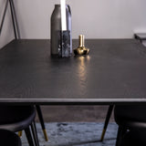 Dipp jídelní stůl - 180*90cm - Černá dýha / černé nohy s mosazným dippem + Velvet di