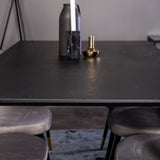 Dipp jídelní stůl - 180*90cm - Černá dýha / černé nohy s mosazným dippem +Velvet Ma