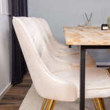 Cirebon Matbord - Svart / Naturträ - 200*90*H75+Velvet Deluxe Jídelní židle - Bru