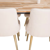 Cirebon Matbord - Svart / Naturträ - 200*90*H75+Velvet Deluxe Jídelní židle - Bru