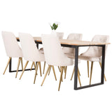 Cirebon Matbord - Svart / Naturträ - 200*90*H75+Velvet Deluxe Jídelní židle - Bru
