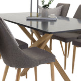 Piazza Matbord - Ek-look / svart - 180*90*75 +Leone - Jídelní židle - Dub/tmavě šedá _6