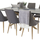 Piazza Matbord - Ek-look / svart - 180*90*75 +Leone - Jídelní židle - Dub/tmavě šedá _6