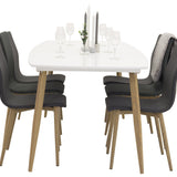 Polární stůl Elipse - 240cm Bílá /Dub +Windu Matstol - Ek-Look / Mörkgrå _6