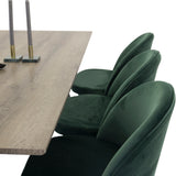 Marina Jídelní stůl - Šedé dřevo / černá (1) + Sametová židle - Zelená (6)