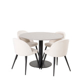 Jídelní stůl Razzia 106 cm - Šedá Terazzo / BlackVelvet Jídelní židle - Černá L