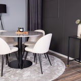 Jídelní stůl Razzia 106 cm - Šedá Terazzo / BlackVelvet Jídelní židle - Černá L