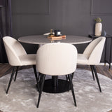 Jídelní stůl Razzia 106 cm - Šedá Terazzo / BlackVelvet Jídelní židle - Černá L