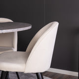 Jídelní stůl Razzia 106 cm - Šedá Terazzo / BlackVelvet Jídelní židle - Černá L