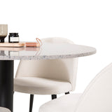 Jídelní stůl Razzia 106 cm - Šedá Terazzo / BlackVelvet Jídelní židle - Černá L