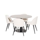 Jídelní stůl Razzia 106 cm - Šedá Terazzo / BlackVelvet Jídelní židle - Černá L