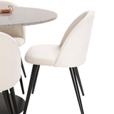 Jídelní stůl Razzia 106 cm - Šedá Terazzo / BlackVelvet Jídelní židle - Černá L