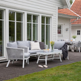 Virya Lounge set (3+2+1) Bílý alu / Šedé lano / šedý polštář