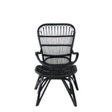 Lounge křeslo, Ella, černá, Stolička:65x76x98,Ottoman:55x42x42